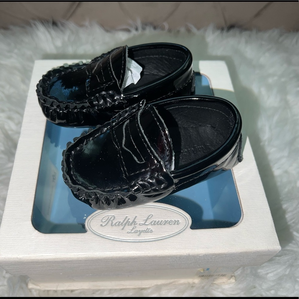 Size 1c Black Infant Ralph Lauren Loafers